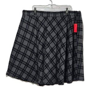 New GREY PLAID GOTH MIDI CIRCLE SKATER PULL ON SKIRT  4X  DARK ACADEMIA PUNK EMO